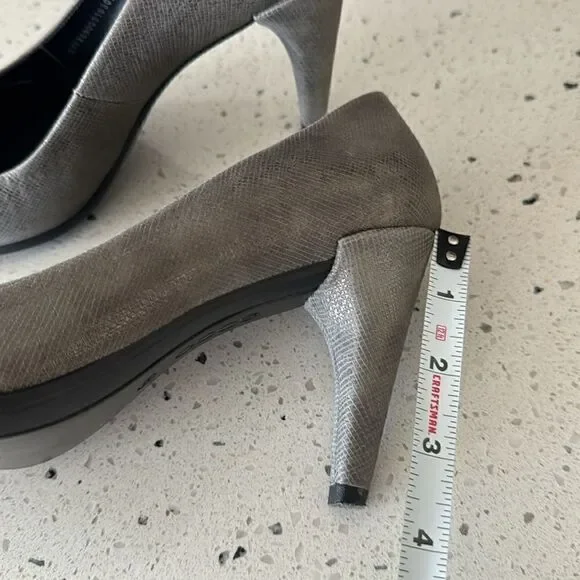 ECCO Patterned Gray. Leather high heels Pumps  Formal Dress Shoes Women’s Sz 37 - Picture 7 of 12